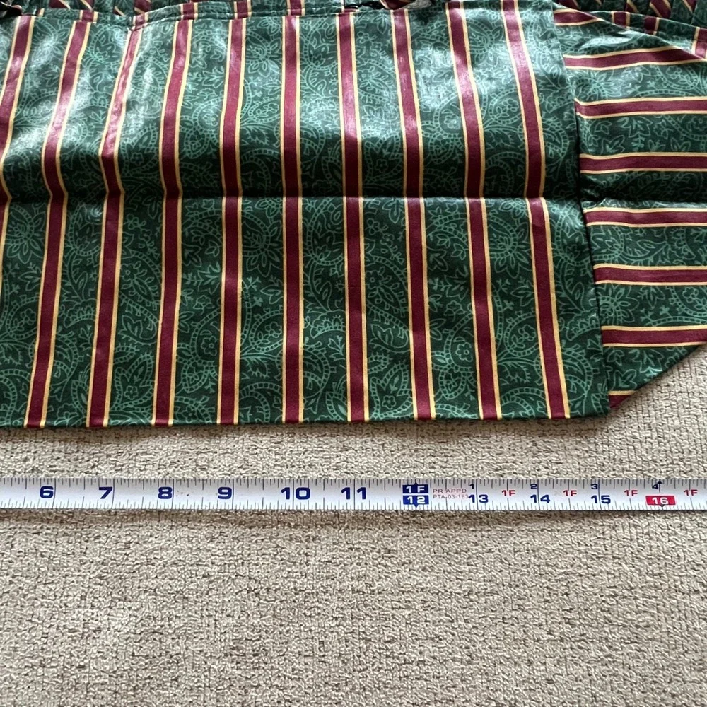 Longaberger Yuletide Treasures Green Paisley Stripe Basket Liner 21261 Christmas